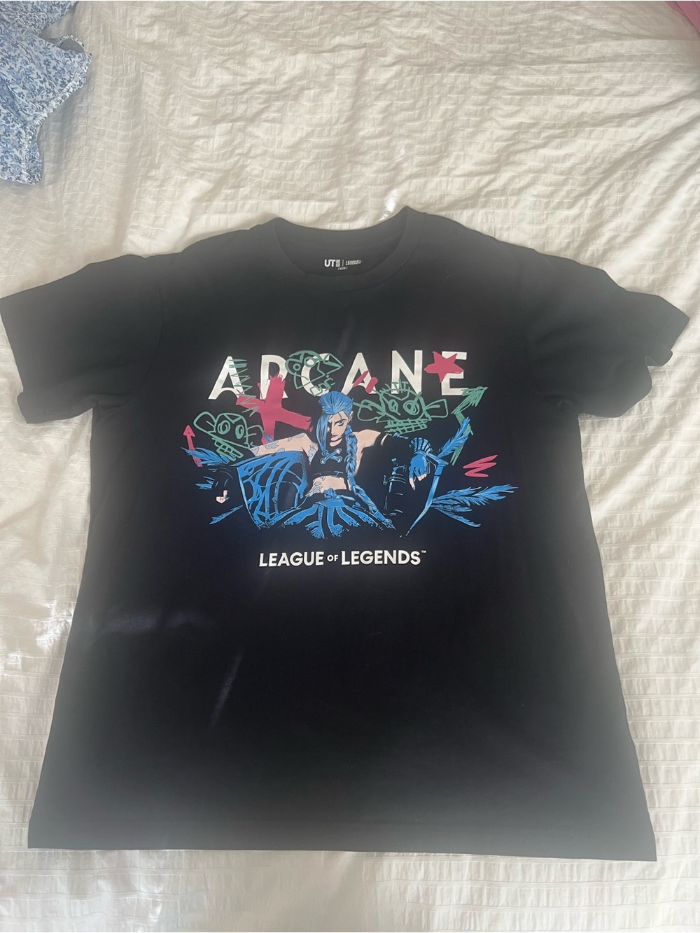 Men’s Uniqlo x Arcane League of Legends Jinx Black Graphic T-Shirt